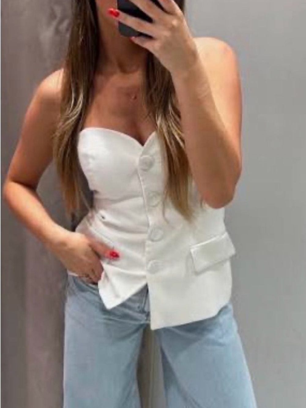 Zara combination satin effect bustier top NWOT